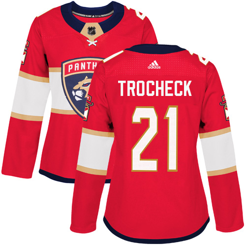Adidas Panthers #21 Vincent Trocheck Red Home Authentic Women's Stitched NHL Jersey